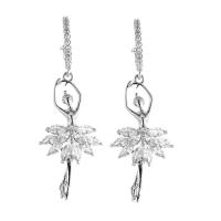 Brass Drop Earring fashion jewelry & for woman & with rhinestone nickel lead & cadmium free Sold By Pair
