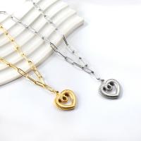 Edelstahl Schmuck Halskette, 304 Edelstahl, Herz, Modeschmuck & verschiedene Stile für Wahl & für Frau, keine, verkauft von Strang