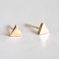 Stainless Steel Stud Earrings, 316L Stainless Steel, Triangle, plated, for woman, more colors for choice, 4x4mm, Sold By Pair
