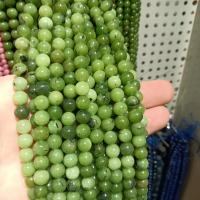 Perles bijoux en pierres gemmes, Pierre de jaspe, Rond, DIY & normes différentes pour le choix, vert, Vendu par brin