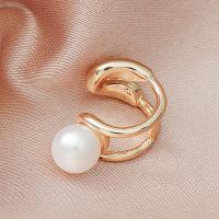 Brass Earring Clip with Plastic Pearl fashion jewelry & for woman nickel lead & cadmium free 10mm Sold By PC