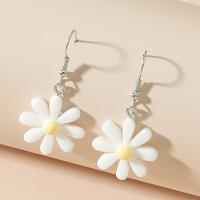 Zinc Alloy Drop Earrings with Resin Flower plated fashion jewelry & for woman nickel lead & cadmium free Sold By Pair
