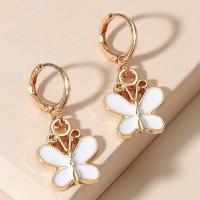 Zinc Alloy Drop Earrings Butterfly plated fashion jewelry & for woman & enamel nickel lead & cadmium free Sold By Pair