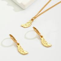 Zinc Alloy Jewelry Sets earring & necklace Wing Shape plated fashion jewelry & for woman gold nickel lead & cadmium free Sold By PC