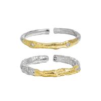 Kubični Zirconia mikro utre srebra prstenje, 925 Sterling Silver, pozlaćen, micro utrti kubni cirkonij & za žene, miješana boja, Prodano By PC
