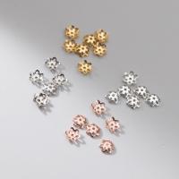 925 Sterling Silver Bead Cap, petals, plated, DIY, more colors for choice, 5mm, Sold By PC