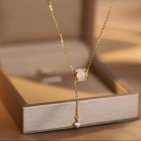 925 Sterling Silver Necklaces, with Cats Eye, with 6cm extender chain, fashion jewelry & for woman, more colors for choice, nickel, lead & cadmium free, Length:Approx 40 cm, Sold By PC