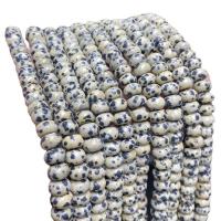 Grânulos de gemstone jóias, dálmata, ábaco, polido, DIY, 8x4-5mm, Aprox 85PCs/Strand, vendido por Strand