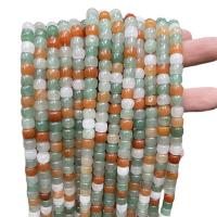 Natural Jade Beads Three Colored Jade barrel polished DIY 7-8mm Approx Sold By Strand