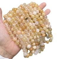 Jade Perlen, gelbe Jade, rund, poliert, DIY & verschiedene Größen vorhanden, verkauft von Strang