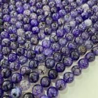 Natural Dragon Veins Agate Beads Round DIY purple Sold By Strand