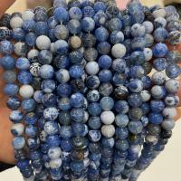 Achat Perlen, Feuerachat, rund, DIY & verschiedene Größen vorhanden, blau, verkauft von Strang