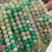 Natural Jade Beads Round polished DIY multi-colored Sold By Strand