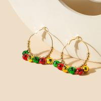 Zinc Alloy Drop Earrings gold color plated Christmas Design & fashion jewelry & for woman multi-colored nickel lead & cadmium free Sold By Pair