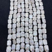 Naturales agua dulce perlas sueltas, Perlas cultivadas de agua dulce, Rectángular, Bricolaje, Blanco, 14x18mm, longitud aproximado 38 cm, Vendido por UD