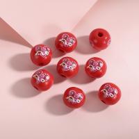 Drvene perle, Hemu + kuglice, Krug, tiskanje, možete DIY & različitih dizajna za izbor, više boja za izbor, 16mm, Približno 1000računala/Torba, Prodano By Torba