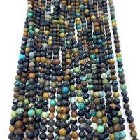 Χάντρες Turquoise, Αφρικανικό τυρκουάζ, Γύρος, DIY & διαφορετικό μέγεθος για την επιλογή & πολύπλευρη, μικτά χρώματα, Sold Per Περίπου 38 cm Strand