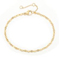Bijoux bracelet en acier inoxydable, acier inoxydable 316L, avec 3cm chaînes de rallonge, bijoux de mode & pour femme, doré, protéger l'environnement, sans nickel, plomb et cadmium, Longueur:Environ 15 cm, Vendu par PC