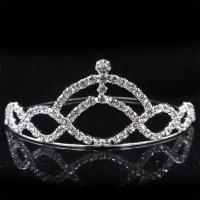 Bridal Tiaras, Brass, with Rhinestone, Crown, plated, fashion jewelry & for woman, more colors for choice, nickel, lead & cadmium free, 29x120mm, Sold By PC