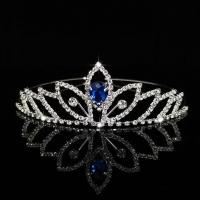 Bridal Tiaras, Brass, with Crystal & Rhinestone, Crown, silver color plated, fashion jewelry & for woman, more colors for choice, nickel, lead & cadmium free, 37x140mm, Sold By PC