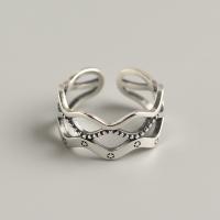 Sterling Silver Κοσμήματα δάχτυλο του δακτυλίου, 925 ασημένιο ασήμι, κοσμήματα μόδας & για τη γυναίκα & κοίλος, νικέλιο, μόλυβδο και κάδμιο ελεύθεροι, 9.5mm,16.5mm, Sold Με PC