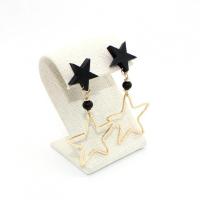 Brass Stud Earring with Wood fashion jewelry & for woman nickel lead & cadmium free 65mm Sold By Pair