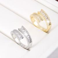 Brass Finger Ring plated fashion jewelry & for woman & with rhinestone nickel lead & cadmium free Sold By PC