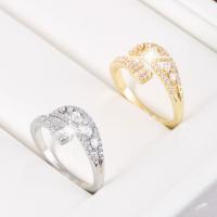 Brass Finger Ring, plated, fashion jewelry & for woman & with rhinestone, more colors for choice, nickel, lead & cadmium free, Sold By PC