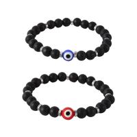 Evil Eye Jewelry Bracelet, Abrazine Stone, elastic & Unisex & different styles for choice & enamel, more colors for choice, Length:Approx 18 cm, Sold By PC