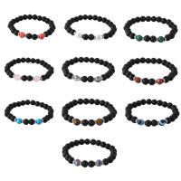 Gemstone Armbånd, Abrazine Stone, forskellige stilarter for valg & for kvinde, flere farver til valg, 8mm, Længde Ca. 18 cm, Solgt af PC