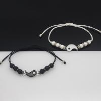 Tibetan Style Bracelet, with Natural Stone, silver color plated, control speed brightness frequency & different styles for choice & for woman & enamel, more colors for choice, Length:Approx 28 cm, 2PCs/Set, Sold By Set