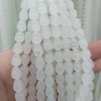 Handgewickelte Perlen, Lampwork, DIY, weiß, 8x12mm, ca. 30PCs/Strang, verkauft von Strang