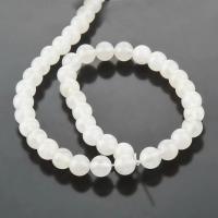 Jade Perlen, weiße Jade, rund, DIY & verschiedene Größen vorhanden, weiß, verkauft per 38 cm Strang