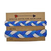 Chain Woven Bracelets, Cotton Fabric, handmade, 2 pieces & fashion jewelry & Unisex, more colors for choice, Sold By Set