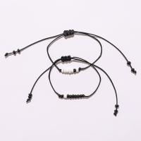 Chaîne tissée Bracelets, corde de cire, avec Seedbead, fait à la main, 2 pièces & bijoux de mode & unisexe, plus de couleurs à choisir, Longueur:Environ 16-26 cm, Vendu par paire
