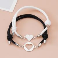Stainless Steel Jewelry Bracelet 304 Stainless Steel plated 2 pieces & fashion jewelry & Unisex white and black nickel lead & cadmium free Length Approx 16-30 cm Sold By Set