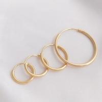 Brass Leverback Earring, Donut, real gold plated, different size for choice, golden, Sold By Pair