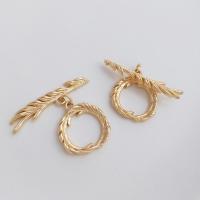 Brass Toggle Clasp, real gold plated, DIY, golden, 16mmuff0c28mm, Sold By PC