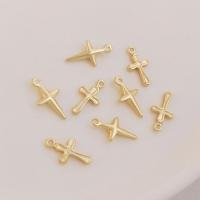 Brass Cross Pendants real gold plated DIY golden Sold By Lot