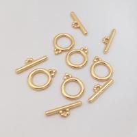 Brass Toggle Clasp, real gold plated, DIY, golden, 10mm,14.5mm, Sold By PC