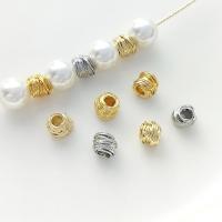 Entretoise de perles en laiton, Plaqué d'or, DIY, doré, 5mm, Trou:Environ 2.5mm, Vendu par PC