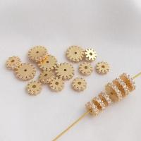 Brass Spacer Beads real gold plated DIY & micro pave cubic zirconia golden Sold By PC