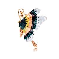Zinc Alloy Brooches Butterfly plated for woman & enamel & with rhinestone multi-colored Sold By PC