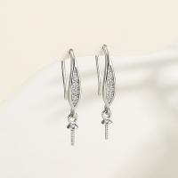 925 Sterling Silver Earring Drop Findings fashion jewelry & DIY & with rhinestone nickel lead & cadmium free Sold By PC