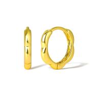 Messing Hendel weer Earring, Geometrisch Patroon, echt goud verguld, mode sieraden & voor vrouw, 13x13x2mm, Verkocht door pair