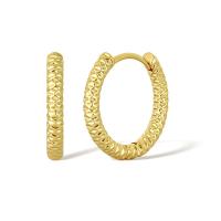 Mässing Huggie Hoop Earring, äkta guldpläterad, mode smycken & olika storlek för val & för kvinna, Säljs av Par