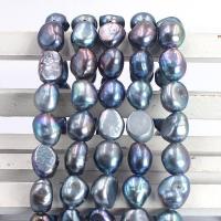 Barock kultivierten Süßwassersee Perlen, Natürliche kultivierte Süßwasserperlen, DIY & verschiedene Größen vorhanden, schwarz, verkauft per ca. 36 cm Strang