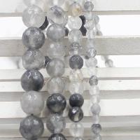 Natürlicher Quarz Perlen Schmuck, Cloud-Quarz, rund, poliert, DIY & verschiedene Größen vorhanden & facettierte, verkauft per ca. 37 cm Strang