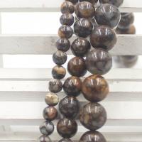 Grânulos de opala do mar, Roda, polido, DIY & tamanho diferente para a escolha, cor de café, vendido para Aprox 37 cm Strand
