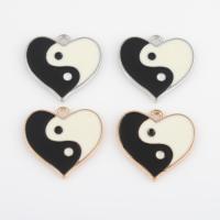 Tibetan Style Enamel Pendants, Heart, plated, DIY, more colors for choice, 22x21x1.90mm, Hole:Approx 2mm, Approx 300PCs/Bag, Sold By Bag